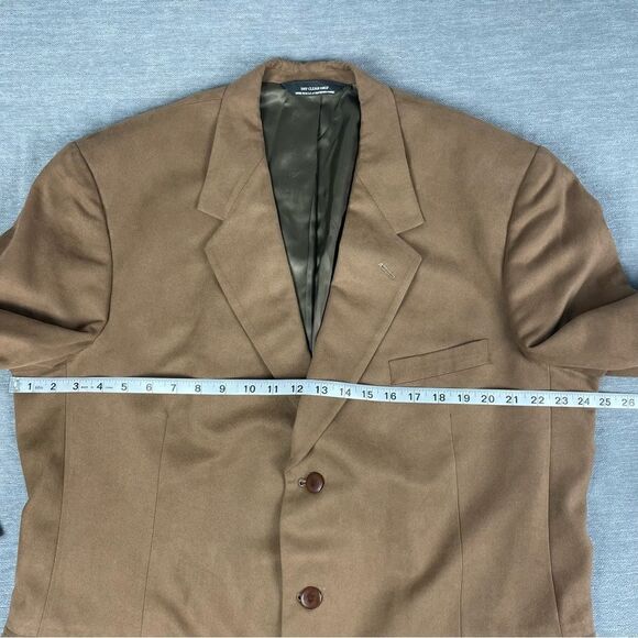 Tailor’s Bench Brown Sueded Vintage Blazer Suit Jacket Men’s Size 46L - Picture 6 of 11